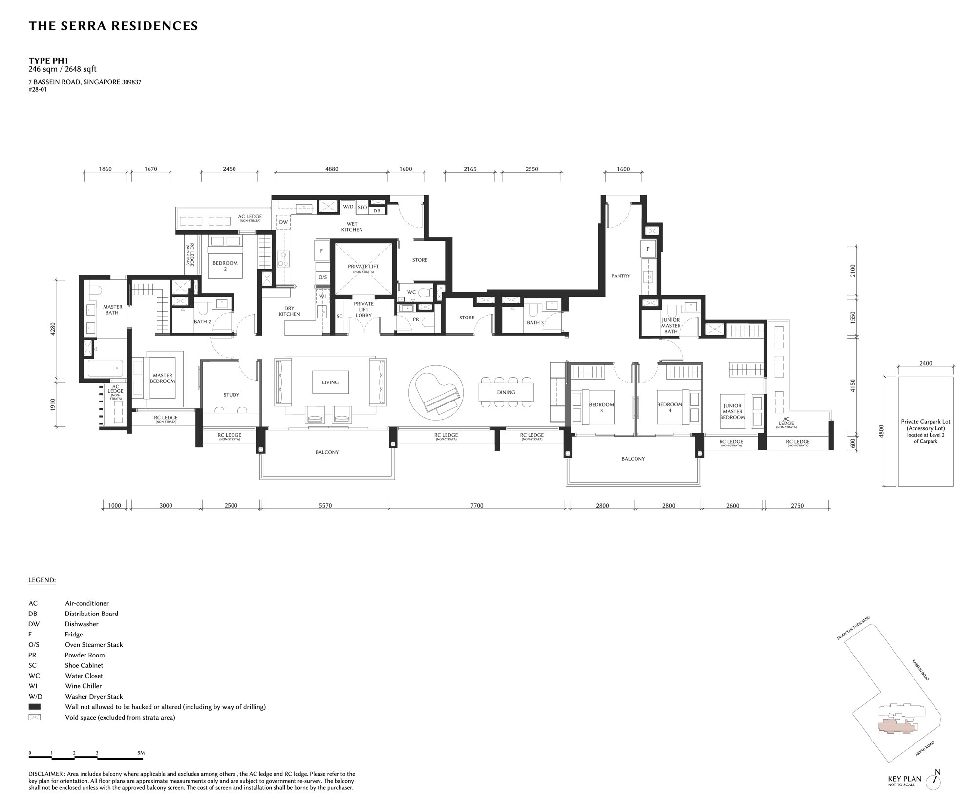 Floor plan, Penthouse, Type PH1, 2,648 sq ft